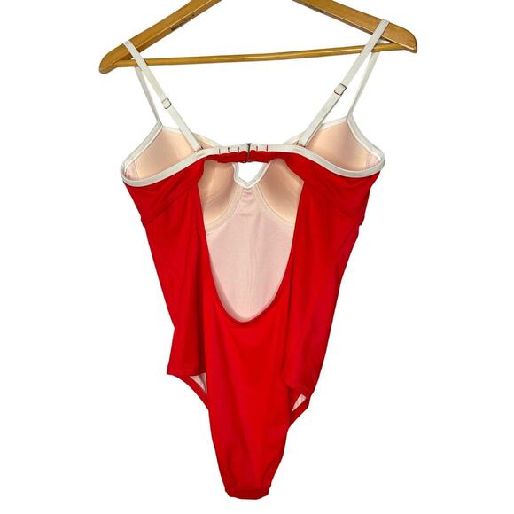 Shade & Shore Cabana Red Light Lift underwire one piece swimsuit size 34D NWOT - Picture 4 of 10